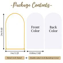 6.6FT Wedding Metal Arch With Cover Double-Sided Spandex Cover Suit For Wedding Arch Stand Birthday Party Anniversary Graduation Decoration Backdrop - trắng - Xem 2