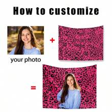1pc Customizable Personalized Tapestry With Photos And Text, For Birthday, Wedding, Halloween, Christmas, Party, Father's/Mother's Day, Home Decor, Bedroom Aesthetics