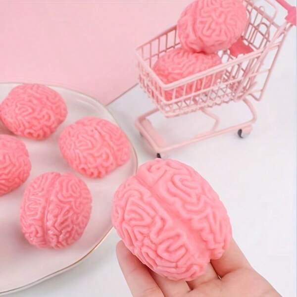 1pc Creative Brain Squeeze Stress Ball, Slow Rebound, Emotional Release, Funny Gag Gift