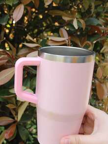 1pc 20oz Tumbler With Handle And Staw,Stainless Steel Double Wall Insulated Cup,Sprayed Lacquered Cup With Sealed Leak-Proof Air Pressure Gland, Friends And Family Gift Cup, Outdoor Drinking Equipment, Fitness, Travel, Home, Office. Water Bottle - Multicolor - View 7