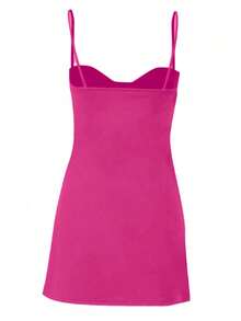 WOWDARK Women's Solid Color Casual Strappy Mini Dress, Autumn