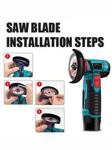 1 Set Mini Cordless Lithium Battery Angle Grinder - 19500RPM High-Speed Electric Polishing Machine With Compact Design, LED Light, And Rechargeable Battery For Versatile Grinding And Polishing Tasks - Ideal For DIY Enthusiasts And Professionals - Blue - View 7