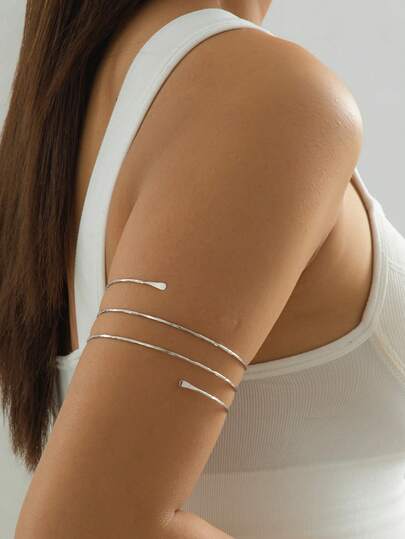 1 件简约风格金属丝臂章，女士度假时尚配饰