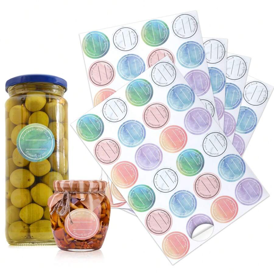 240 Pcs Sticky Labels, 2"Self Adhesive Round Labels Stickers, Self Adhesive Easy Peel Off Gift Labels With Easy Write Surface For Boutiques, Shops To Use On Bags, Jar, Boxes And Envelope - Multicolor - View 1