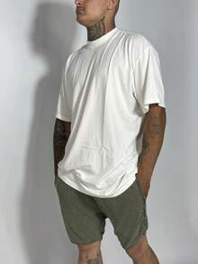 Men's Oversized Faded T-Shirt - 米色 - 查看 2