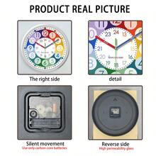 Colorful Children's Learning Number Clock, 8-12 Inch Round Silent Quartz Clock, AA Battery Powered - Suitable For Bedroom, Kids Room, Living Room, Classroom Decor And Gift (Batteries Not Included) Home Decor - Multicolor - View 10