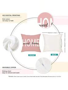 New Explosive Pink Boho Geometric Polyester Short Plush Pillow Sofa Cushion Cover 4pc(No Pillow Core)