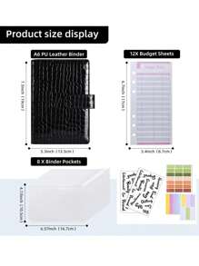 A6 Marble (Case) + 8*Zipper Pockets + 12*Cash Budget Card + English Stickers 2 Pieces + Label Stickers A6 Loose-Leaf Money Organizer For Cash Money Envelopes For Cash A6 Budget Binder