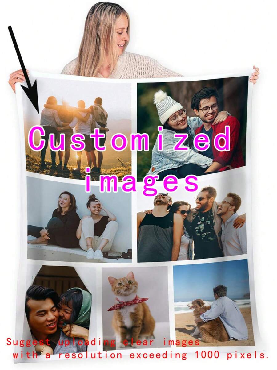 1PC Customized Blankets With Photos Customized Blankets Personalized Flannel Blankets Adult Children'S Birthday Christmas Halloween Father Mother Valentine'S Day Gifts,Suggest Uploading Clear Images With A Resolution Exceeding 1000 Pixels. - Multicolor - View 1