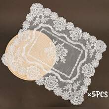 1pc Lace Embroidered Table Placemat, Decor Pad For Furniture, Photography Prop - Multicolor - View 31