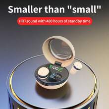 Nouveaux écouteurs sans fil mini, design intra-auriculaire super petit, haute qualité sonore et élégant, affichage du niveau de batterie, convient aux hommes et aux femmes pour le sport, la course, l'écoute de musique et le visionnage de vidéos