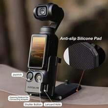 Sunnylife 磁性安装适配器框架适用于 DJI Osmo Pocket 3，磁性底座可调角度多功能桌面支架配件适用于 DJI Osmo Pocket 3 - 黑色 - 查看 5