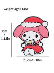 1pc/5pcs Sanrio Cartoon Brooch Set, Includes Kitty, Pompompurin, Bowknot Design Metal Badge, Fashion Apparel Accessories - Multicolor - View 8