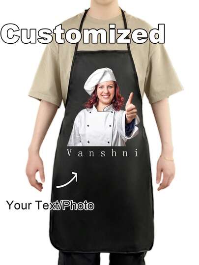 1pc Custom Apron For Dad Father Men Women Custom Name Logo,Personalize With Photo, Logo, Picture, Text, Ideal Chef Cook Apron For Women Chef Cooking Kitchen Apron Personalized Kitchen Waterproof Apron Custom Logo Picture Name Chef Cooking Apron Perfect For Mom Husband Girlfriend Boyfriend Father's Day Valentine's Day Mother's Day Birthday Anniversary Graduation Wedding Love Unique