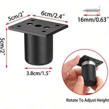 4 piezas Patas ajustables para gabinete, Patas de muebles ajustables, Elevadores de muebles de sofá, Patas de repuesto DIY para muebles, Pies para soporte de TV - Multicolor - Ver 5