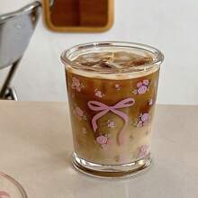 Original French Rose Glass, Bow Knot, Broken Flower, Cold Extract Cup, Couple Milk Cup, Coffee Breakfast Cup, Holiday Party, Birthday Party, Halloween, Christmas, Easter, Mother's Day, Teacher's Day, Holiday Gift, Perfect Gift For Family, Friends, Sisters, Relatives And Teachers