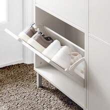 SoBuy Schuhregal 19 cm für kleine Flure, Gänge und hinter Türen - Weiss - Übersicht 8