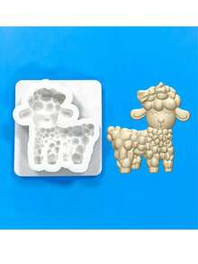 1 件 3D 硅胶羊形烘焙模具，可爱羊羔蛋糕模具，山羊设计饼干模具，巧克力和糖果模具，宰牲节烘焙模具，宰牲节快乐 - 灰色 - 查看 6