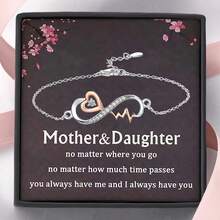1pc Mother & Daughter Infinity Heartbeat Bracelet With Card And Box Gift, Mother Day Gift, Birthday Gift, Christmas Gift - Mother Daughter - View 1