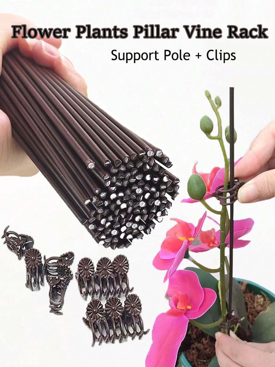10 piezas/20 piezas Soporte para plantas de alambre de hierro con forma de vid y pinza para flores, poste de soporte para flores y plantas antialogamiento, pilar para plantas, marco de enredaderas, horticultura, fijación, planta en maceta - Soporte verde con diseño de mariposa hecho a mano, pinza para tallos de orquídeas, soporte para plantas, pinza de plástico para enredaderas, crecimiento de flores, pinza para ramas verticales, pinza de soporte para plantas de jardín