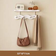 1 件波浪形壁挂式衣帽架，带钥匙和包袋储物挂钩，适用于入口、卧室，无需钻孔