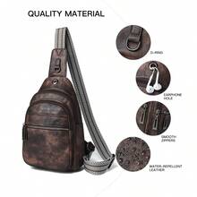 LATMAP 7L Sling Bag For Women Men Vegan Leather Crossbody Bags Fanny Pack Purse Backpack Over Shoulder Bag Travel Anti Theft,Vacation Essentials&Back-To-School Essentials - Cà phê - Xem 4