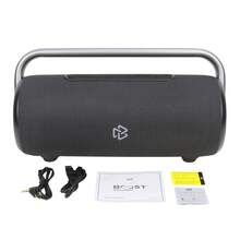 STF Boost Power Speaker Portable Design RGB Lighting 80W Power IPX5 Splash Resistant Ultra Bass True Wireless Function Wireless Charger Rechargeable Battery - Black - View 9