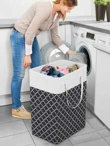 1 件 75L 便携式可折叠洗衣篮，带手柄，储物篮，可折叠洗衣篮，防水布折叠篮，用于存放衣服和玩具，带延长手柄和便携式可折叠设计，适用于家庭、宿舍、自助洗衣店，可用作袋子、衣物整理洗衣篮、洗衣篮浴室收纳篮、篮子 - 彩色 - 查看 2