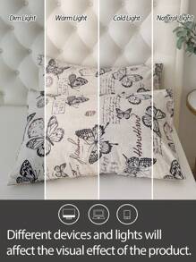 1 pièce Taie d'oreiller enveloppe papillon 100% polyester, sans rembourrage