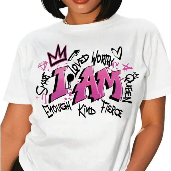 Magliette con graffiti. Con motivi e lettere diversi. Taglie dalla S alla xxxxl. Shopping da casa e sport all'aria aperta! Adatto per la primavera e l'estate. Regalo per le donne. Unisex