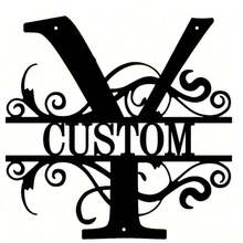 1 Fine Metal Art Logo - Personalized Last Name Logo, Name Design, Home Decoration With Custom Initials Thumbnail, Classic Style, Wall-Mounted Wall Art Decoration For Theme Parties, Perfect Heartfelt Gifts For Friends And Family