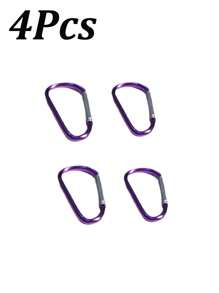 4pcs Aluminum Snap Hook Carabiner D-Ring Key Chain Clip Keychain Hiking Camp,Colorful Outdoor Keychain,D-Shaped Aluminum Carabiners, Heavy Duty Spring Hook Keychain Clips, Lightweight Mixed Colors, Ideal For Camping, Fishing, Pet Leashes, And Securing Indoor/Outdoor Gear, Camping Accessories