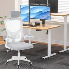 Office Chair Ergonomic Desk With Headrest And Lumbar Support, Height Adjustable Chair, Executive Swivel Computer Padded Seat Cushion For Home/Office