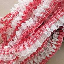 Plaid Lace Pleated Lace Trims. Suitable For DIY Headbands, Hats, Shoes Decoration Materials - Multicolor - View 9