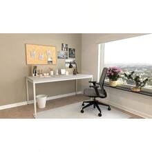 furni24 Schreibtisch-Stahl 120x80x75cm Grau TÜV GS-Einfache Montage Arbeitstisch Bürotisch Küchentisch tisch Druckertisch Büro-Möbel Arbeitszimmer Computertisch Gaming-Tisch Mehrzwecktisch - Grau1 - Übersicht 2