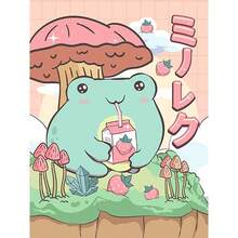 1 件墙面艺术海报无框流行钻石艺术画 5D DIY 马赛克动物卡通可爱婴儿青蛙镶嵌十字绣刺绣饰品套件卧室装饰