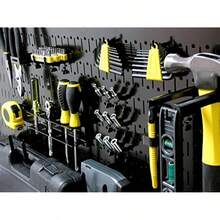Wall Control Stecktafel-Regal horizontal Metall Garage Werkzeug-Aufbewahrung Packung zwei 81 3 cm breit x 40 6 cm hoch einfach zu installierende Stecktafeln schwarz - Schwarz1 - Übersicht 5