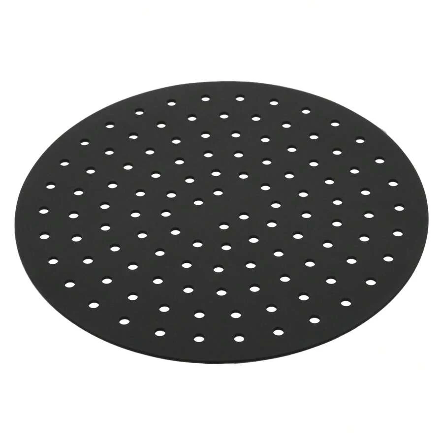 Tapete Protetor em Silicone Redondo para Airfryer Microondas Preto com Furos 18,5cm - Lyor