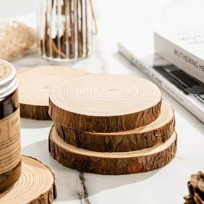 16-26cm Diameter 2pcs/Pack Wood Slices Large Natural Wood, Unfinished Wood Centerpieces For Tables, Rounds Wood Rustic Wood Slices For Centerpiece Decoration, Wedding, Party, Diy, Craft, Painting, Table Decor, Christmas, Wood Decor Kitchen Cup Pad Table Decoration Wood Coasters Mug Mat Party Painting, Wooden Slices For Wedding And Christmas Decorations, Wall Hangings In Rooms, Decorations, Gifts