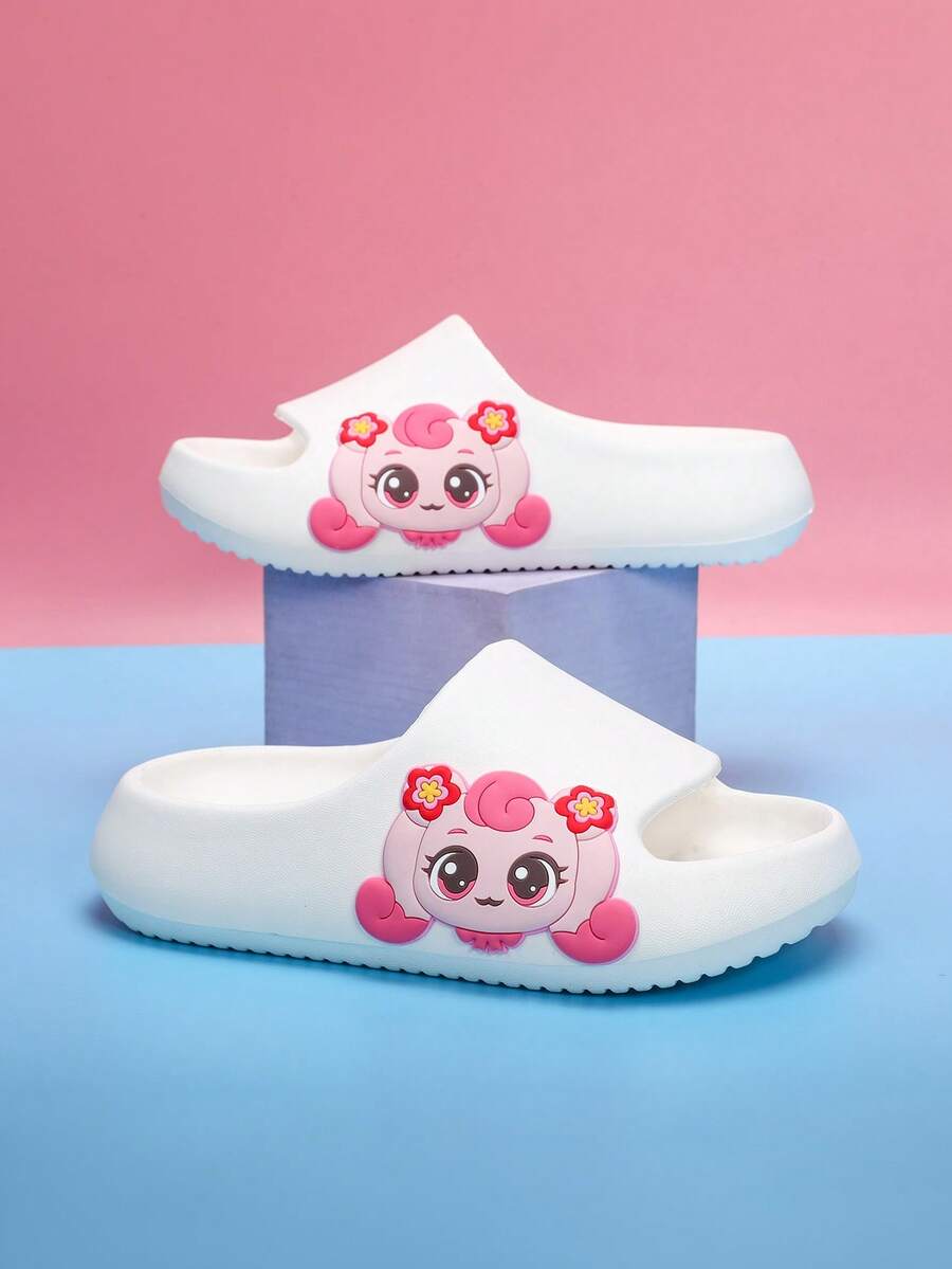 Kids Foam Slippers, Lightweight Non-Slip Soft Bottom Cute Cartoon Middle/Big Children Home Casual Quick-Drying Slide Sandals, Minimalist Design For Boys & Girls Beach