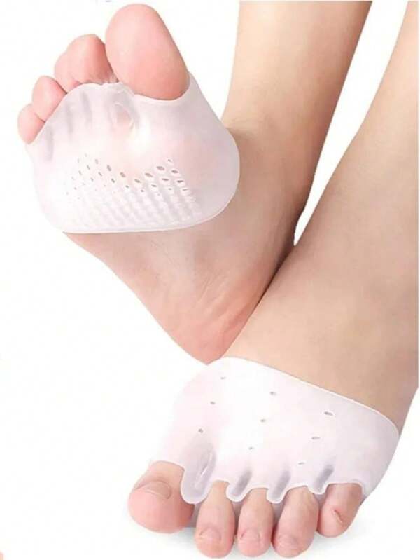 1 Par/2 Pares de Almohadillas de Silicona para la Parte Delantera del Pie, Cojín Suave para los Dedos, Plantilla Amortiguadora de Choque Unisex para el Cuidado de los Pies