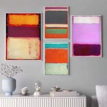 1pc Wall Arts Posters Frameless Vintage Modern Famous Mark Rothko Colorful Artwork Nordic Abstract Poster Canvas Paintings Wall Art Pictures Home Decor - Multicolor - View 6