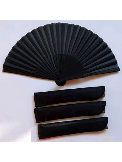 Ventaglio retrò stile cinese nero, ventaglio pieghevole per danza, matrimonio, festa, amanti della danza cinese, ventaglio pieghevole