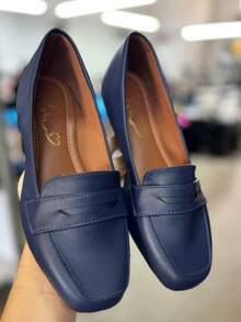 Women's Elegant Comfortable Special Size Loafers - 藏蓝色 - 查看 1