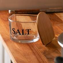 Glass Salt Shaker With Bamboo Lid 10x10x8cm - Wolff - Trong sáng - Xem 4