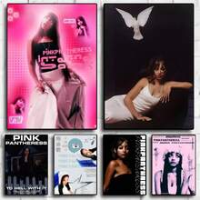 1 幅歌手粉红豹美学墙艺术高清帆布印刷海报适合家庭客厅装饰画无框