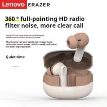 Căști Bluetooth Lenovo ERAZER ETR-A01PRO, calitate a sunetului HiFi intraauricular, anulare a zgomotului pentru jocuri cu latență redusă ENC și microfon, căști wireless cu durată de viață a bateriei super lungă pentru smartphone-uri, tablete, avioane, camioane - Negru - Vizualizare 11