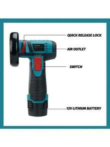 1 Set Mini Cordless Lithium Battery Angle Grinder - 19500RPM High-Speed Electric Polishing Machine With Compact Design, LED Light, And Rechargeable Battery For Versatile Grinding And Polishing Tasks - Ideal For DIY Enthusiasts And Professionals - Blue - View 6