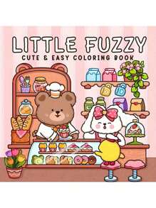 1pc Little Fuzzy:Easy Coloring Book For Adults And Teens, Colouring Book Super Cute Designs Of Cozy, Hygge Spaces For Relaxation (Cozy Spaces Coloring) .Back To School A Relaxing Gift For Friends, Couples, And Family . Painting Kit [Default Without Pen]