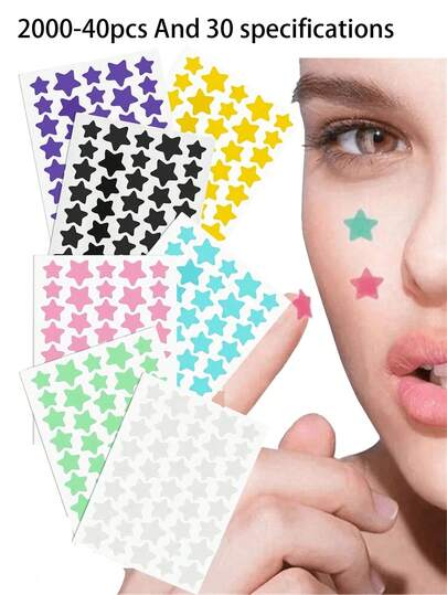 2000/1400/1120/400/240 片星星贴纸，万圣节和圣诞节装饰贴纸，彩色五角星贴纸，适用于派对、节日照片装饰、面部装饰（每种颜色 1 张），仅供装饰（不可用于化妆）560/280/160/80/40 片，化妆品，便宜，房间装饰，梳妆台，旅行，卧室，化妆配件，便宜，圣诞礼物，化妆品，化妆工具，便宜货，礼物，女士礼物，圣诞礼物